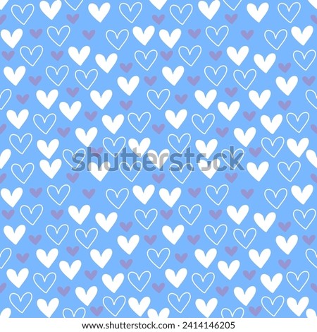 Seamless pattern with hand drawn heart.background for textile, wrapping paper, fashion, illustration.