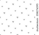 Seamless Pattern With Hand Drawn Hearts.