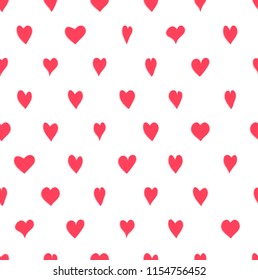 Seamless pattern with hand drawn hearts, vector eps10 illustration