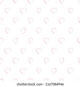 Seamless pattern with hand drawn hearts, vector eps10 illustration