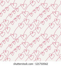 Seamless pattern with hand drawn hearts. Valentine's Day background