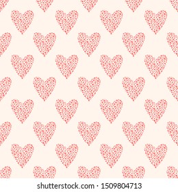 Seamless pattern with hand drawn hearts, vector illustration for greeting cards, wedding invitation, banners, backgrounds, textiles design.