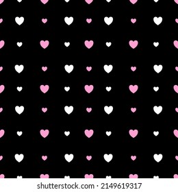 Patrón sin brillo con corazones dibujados a mano. Antecedentes para textiles, papel envolvente, modas, ilustraciones.
