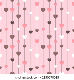 Seamless pattern with hand drawn Hearts. Background for textile, wrapping paper, fashions, illustrations.