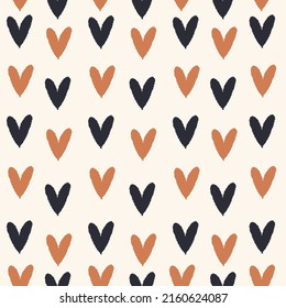 Seamless pattern with hand drawn hearts. The heart is drawn with a pencil. Cute wallpaper, print for gift paper, wrapping, Valentine's day, wallpaper.
