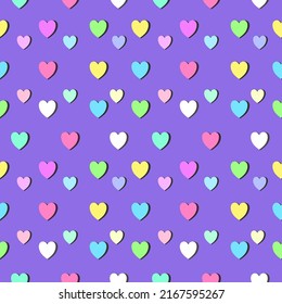 Seamless pattern with hand drawn hearts. Background for textile, wrapping paper, fashions, illustrations.