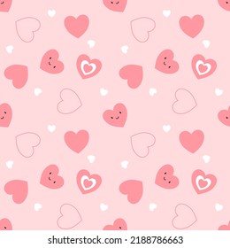 Seamless pattern with hand drawn hearts. Background for textile, wrapping paper, fashions, illustrations.