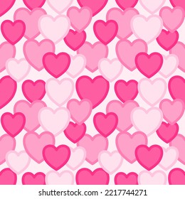 Seamless pattern with hand drawn hearts. Background for textile, wrapping paper, fashions, illustrations.