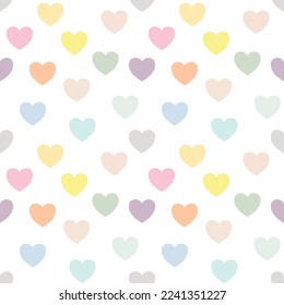 Seamless pattern with hand drawn hearts. Background for textile, wrapping paper, fashions, illustrations.
