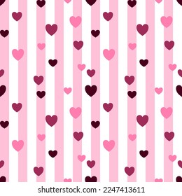 Seamless pattern with hand drawn hearts. Background for textile, wrapping paper, fashions, illustrations.