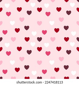 Seamless pattern with hand drawn hearts. Background for textile, wrapping paper, fashions, illustrations.