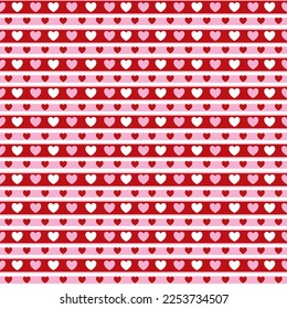 Nahtloses Muster mit handgezeichneten Herzen. Hintergrund für Textilien, Wickelpapier, Mode, Illustrationen.
