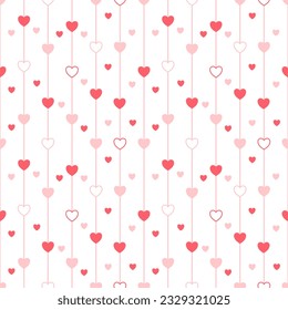 Seamless pattern with hand drawn hearts. Background for textile, wrapping paper, fashions, illustrations.