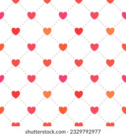 Seamless pattern with hand drawn hearts. Background for textile, wrapping paper, fashions, illustrations.
