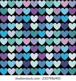 Seamless pattern with hand drawn hearts. Background for textile, wrapping paper, fashions, illustrations.