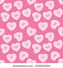 Seamless pattern with hand drawn hearts. Background for textile, wrapping paper, fashions, illustrations.