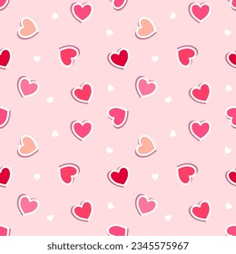 Seamless pattern with hand drawn hearts. Background for textile, wrapping paper, fashions, illustrations.