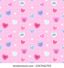 Seamless pattern with hand drawn hearts. Background for textile, wrapping paper, fashions, illustrations.