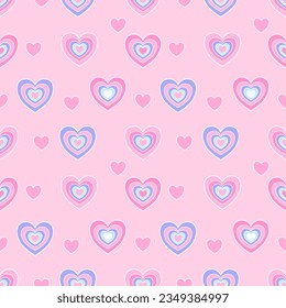 Seamless pattern with hand drawn hearts. Background for textile, wrapping paper, fashions, illustrations.
