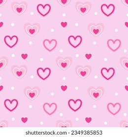 Seamless pattern with hand drawn hearts. Background for textile, wrapping paper, fashions, illustrations.