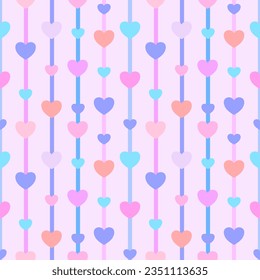 Seamless pattern with hand drawn hearts. Background for textile, wrapping paper, fashions, illustrations.