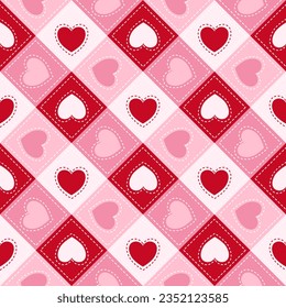 Seamless pattern with hand drawn hearts. Background for textile, wrapping paper, fashions, illustrations.