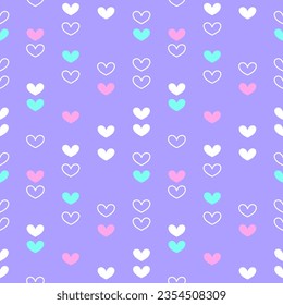 Seamless pattern with hand drawn hearts. Background for textile, wrapping paper, fashions, illustrations.