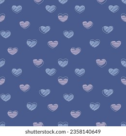 Seamless pattern with hand drawn hearts. Background for textile, wrapping paper, fashions, illustrations.