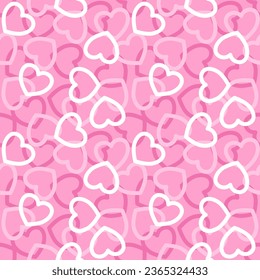 Seamless pattern with hand drawn hearts. Background for textile, wrapping paper, fashions, illustrations.