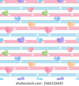 Seamless pattern with hand drawn hearts. Background for textile, wrapping paper, fashions, illustrations.