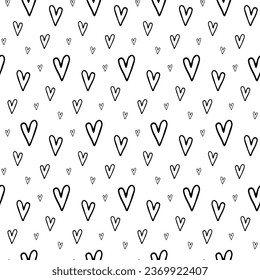 seamless pattern with hand drawn hearts. Background for your design. Wrapping paper