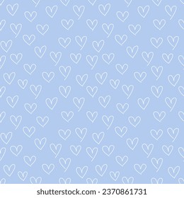 Seamless pattern with hand drawn hearts. Background for textile, wrapping paper, fashions, illustrations.