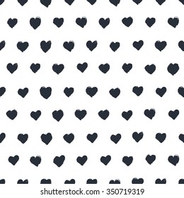 Seamless pattern with hand drawn hearts.  Cover for Valentines day background design, wrapping, fabric, wrapping