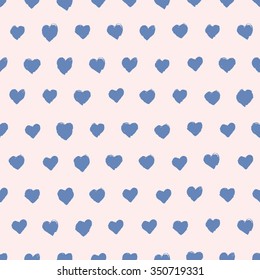 Seamless pattern with hand drawn hearts.  Cover for Valentines day background design, wrapping, fabric, wrapping