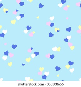Seamless pattern with hand drawn hearts.  Cover for Valentines day background design, wrapping, fabric, wrapping