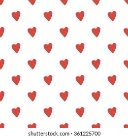 Seamless pattern with hand drawn hearts, vector. EPS 10.