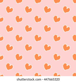 Seamless pattern with hand drawn hearts. St Valentine's day background.