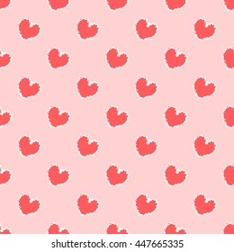 Seamless pattern with hand drawn hearts. St Valentine's day background.