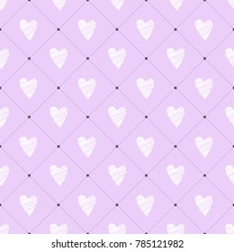 Seamless pattern with hand drawn hearts background vector illustration 
