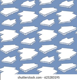 seamless pattern with hand drawn ice floe on colored background. arctic and polar background