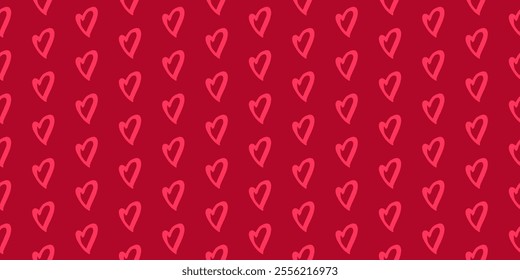 Seamless pattern hand drawn illustration. Cute romantic background with hearts. Great for baby, birthday, Mother's Day, Valentine's Day, Easter, wedding, scrapbook, textures, gift wrapping paper.