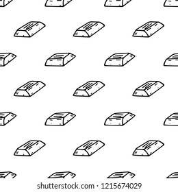 Seamless pattern hand drawn ingot. Doodle black sketch. Sign symbol. Decoration element. Isolated on white background. Flat design. Vector illustration.