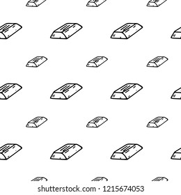 Seamless pattern hand drawn ingot. Doodle black sketch. Sign symbol. Decoration element. Isolated on white background. Flat design. Vector illustration.