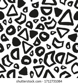 Patrón transparente de marcas de tinta dibujadas a mano. Ilustración vectorial de tejidos, textiles, tarjetas, invitaciones, papel de envoltura, papel y fondos web
