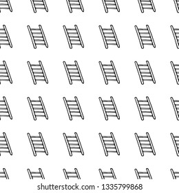 Seamless pattern hand drawn ladder icon. Hand drawn black sketch. Sign / symbol / doodle. Isolated on white background. Flat design. Vector illustration.
