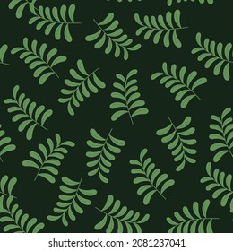 Seamless pattern hand drawn leaf and dark background for paper, cover, fabric, interior decor and other users
