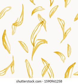 Seamless pattern with hand drawn leaves