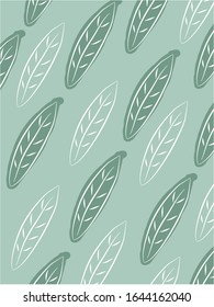 Seamless pattern of hand drawn leaves.
