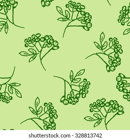 Seamless pattern with hand drawn leaves. 