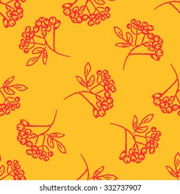 Seamless pattern with hand drawn leaves. 